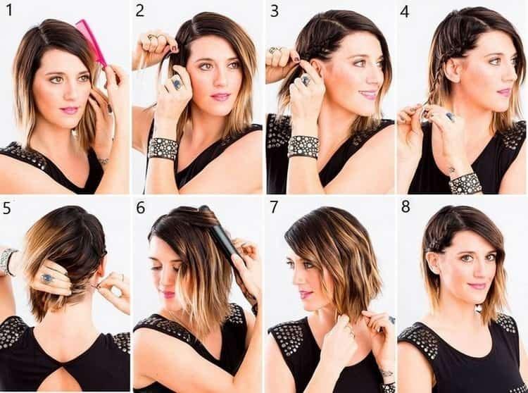 Tresse du temple - Coiffures pour tous les jours pour cheveux courts