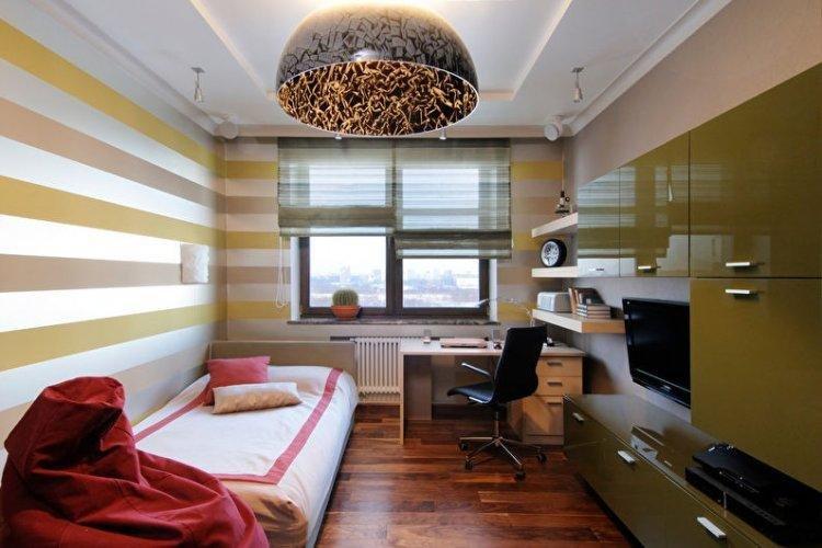 Chambre d'enfants rectangulaire - photo de design d'intérieur