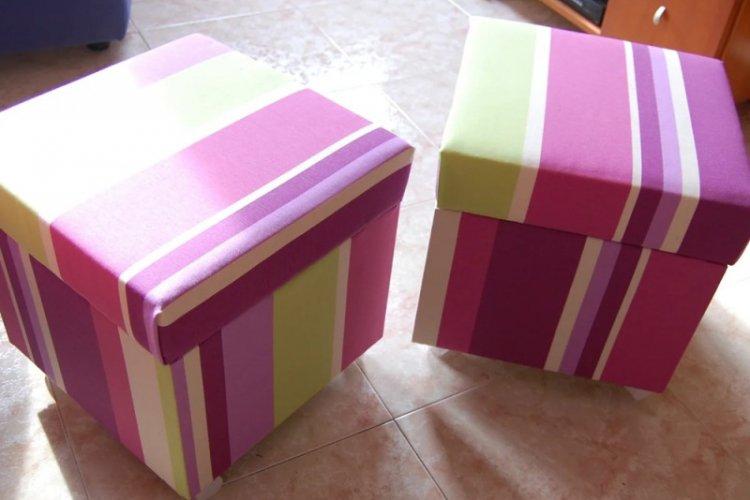 Pouf DIY en aggloméré en forme de cube - comment faire