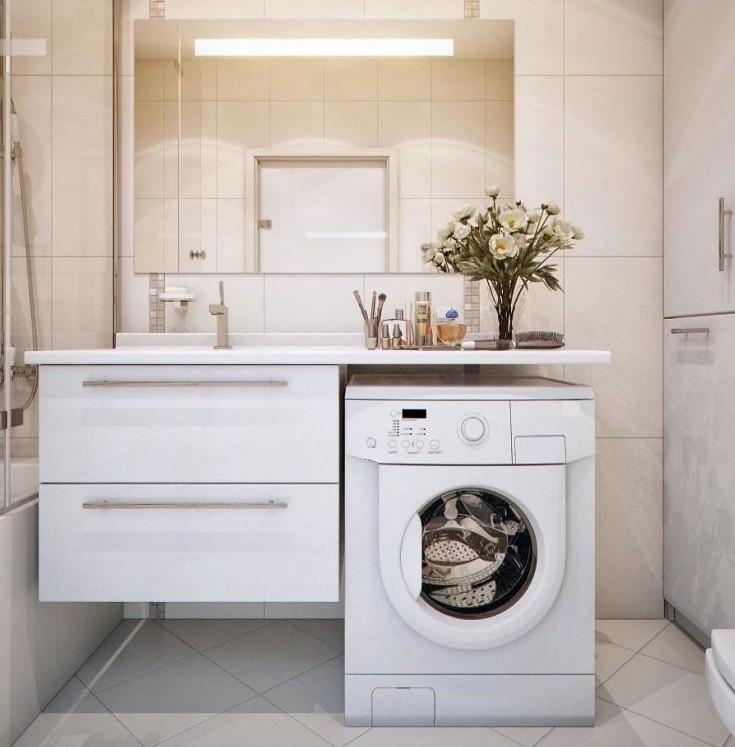 Évier au-dessus de la machine à laver - photo