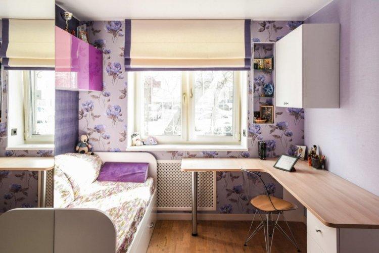 Stores romains dans la chambre des enfants - photo de design d'intérieur