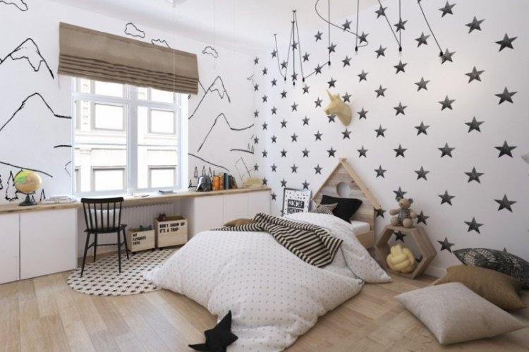 Stores romains dans la chambre des enfants - photo de design d'intérieur