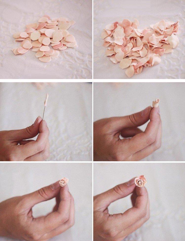 Roses de thé pour la décoration - rose à faire soi-même de foamiran