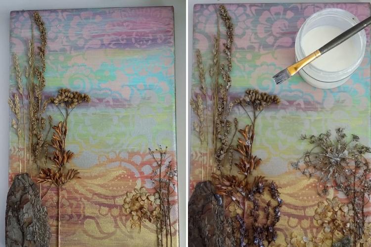 Panneau de fleurs séchées - Couture pour la maison