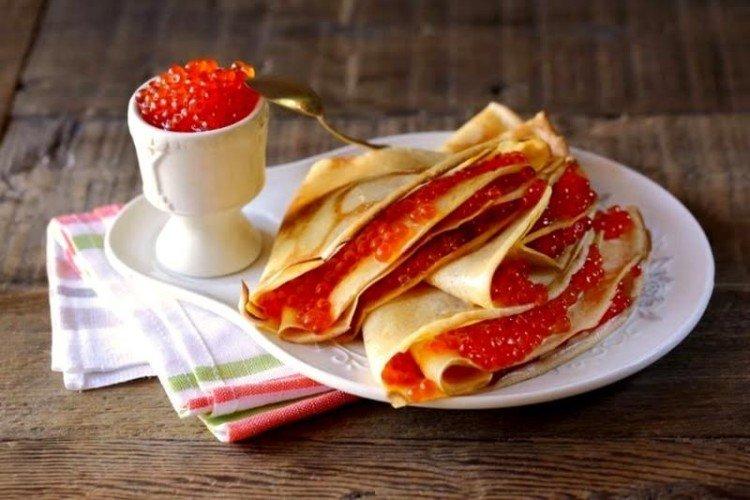 Crêpes au caviar rouge - Recettes de plats nationaux russes