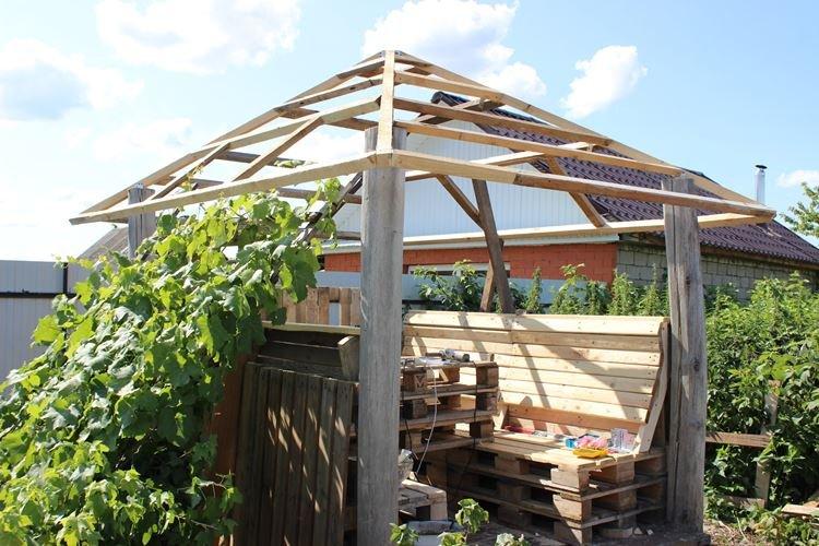 Gazebo - Mobilier de jardin en palettes pour chalets d'été
