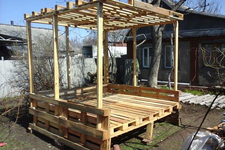Gazebo - Mobilier de jardin en palettes pour chalets d'été