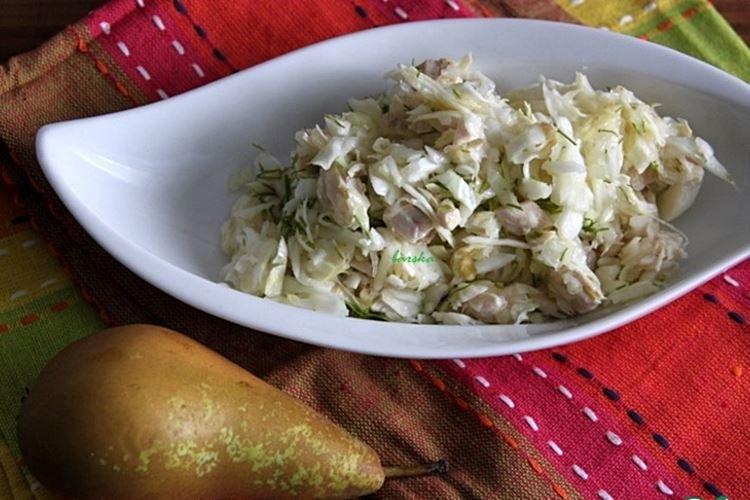 Salade de poulet frais et chou poire - recettes