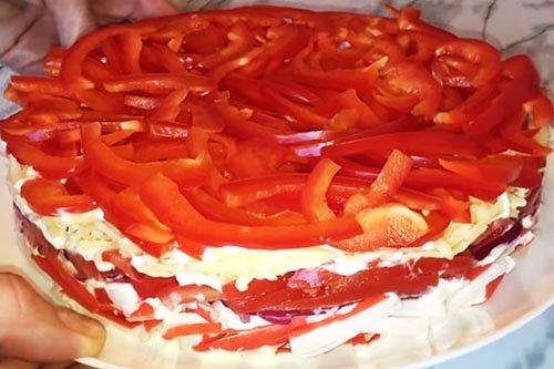 Salade de la mer Rouge - une recette classique étape par étape