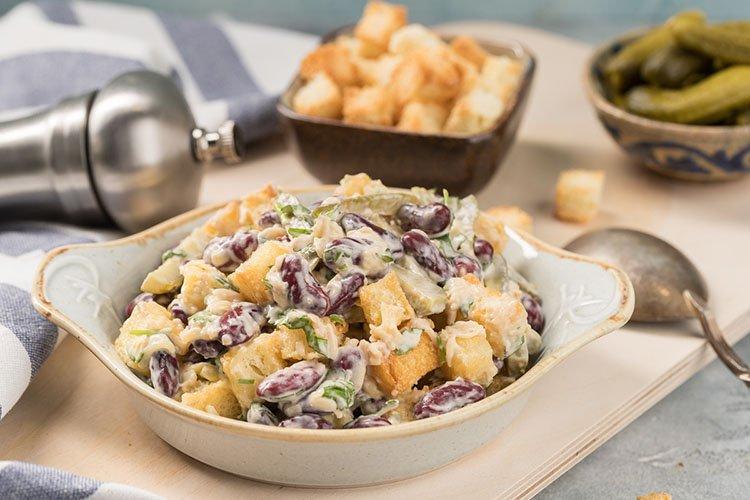 Salade de haricots et croûtons - recettes