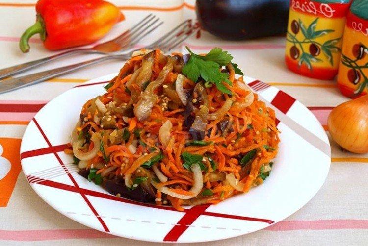 Salade coréenne de carottes et d'aubergines - recettes