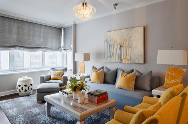 Couleur grise à l'intérieur du salon