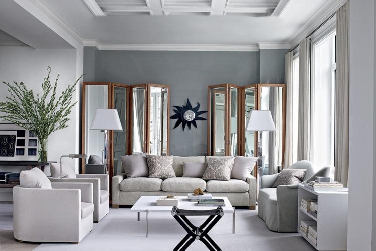 Couleur grise à l'intérieur du salon