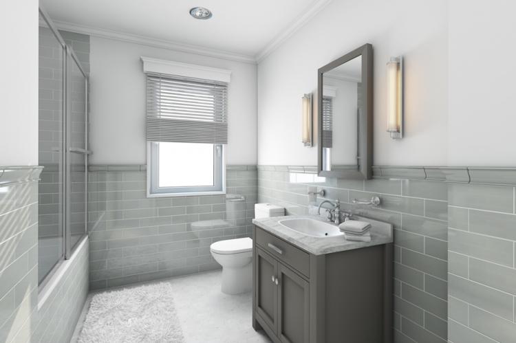 Couleur grise à l'intérieur de la salle de bain