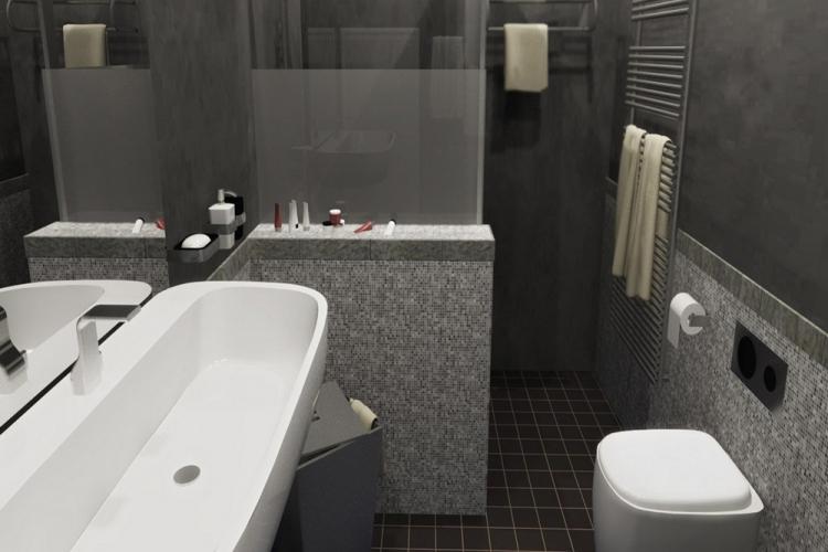 Couleur grise à l'intérieur de la salle de bain