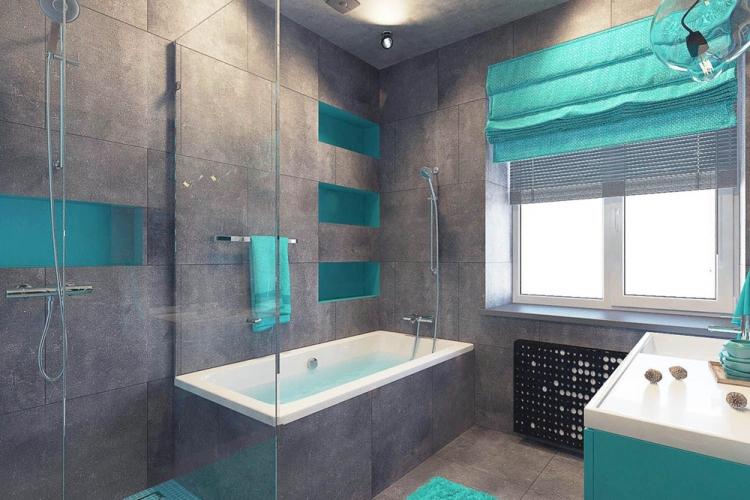 Couleur grise à l'intérieur de la salle de bain