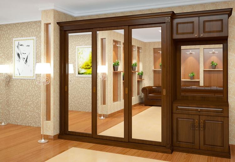 Armoire coulissante pour un couloir dans un style classique