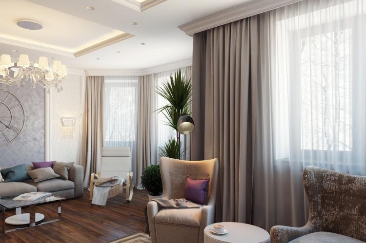 Rideaux pour le salon - photo