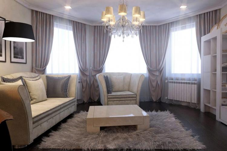 Rideaux pour le salon - photo