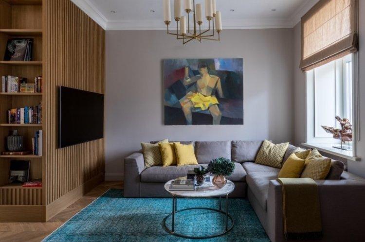 Tissus naturels - Rideaux dans le salon dans un style moderne