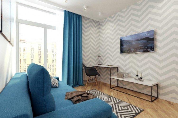 Rideaux dans le salon dans un style moderne - photo