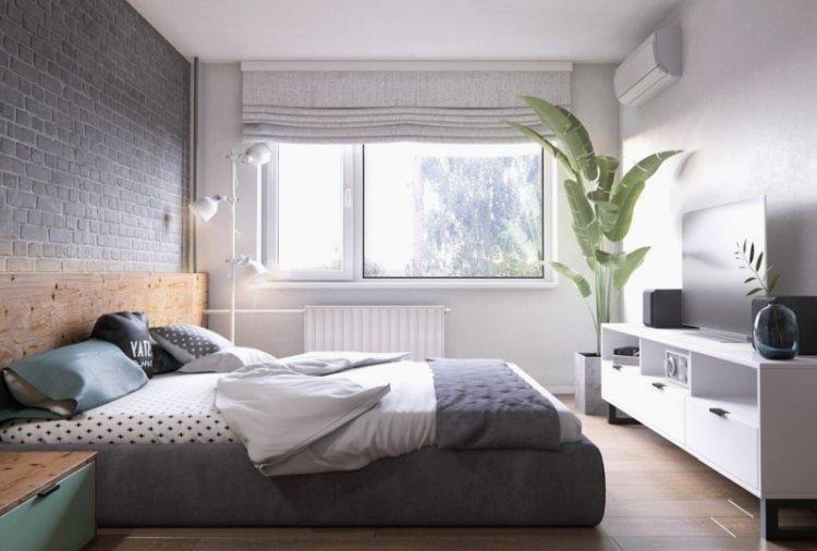 Stores romains dans la chambre dans un style moderne