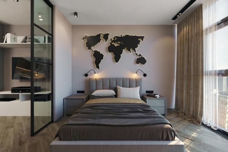 Rideaux dans la chambre dans un style moderne - photo