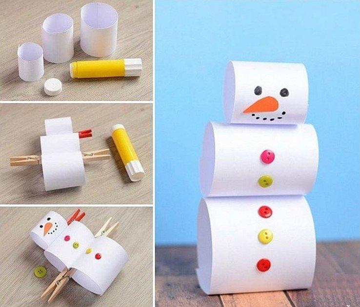 Bonhomme de neige en papier bricolage