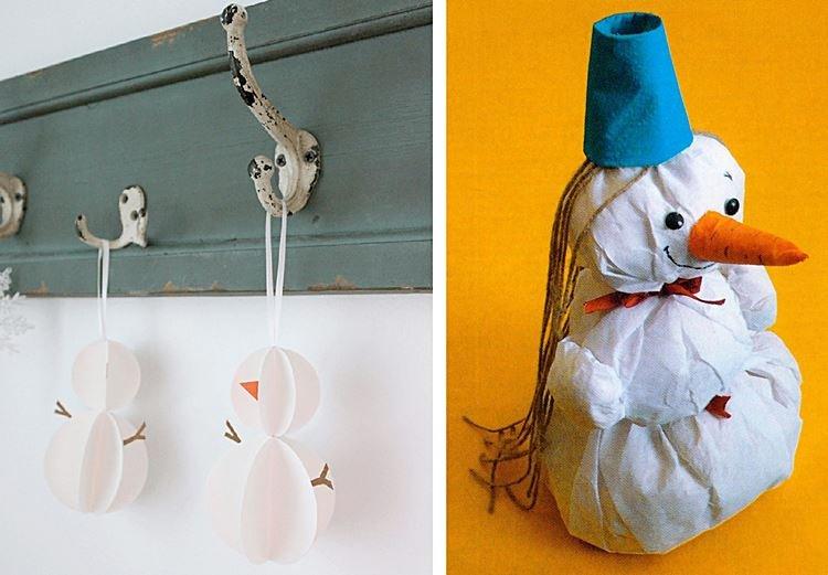 DIY bonhomme de neige en papier - photos et idées