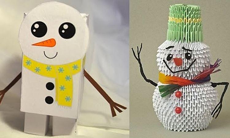 DIY bonhomme de neige en papier - photos et idées