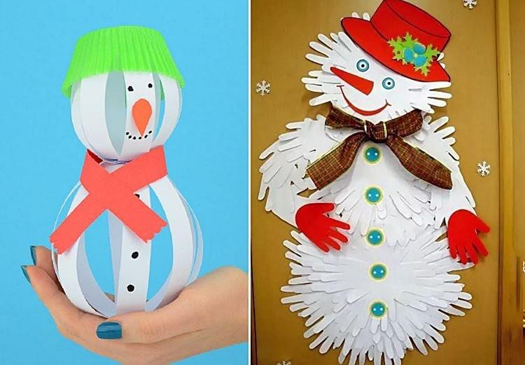 DIY bonhomme de neige en papier - photos et idées