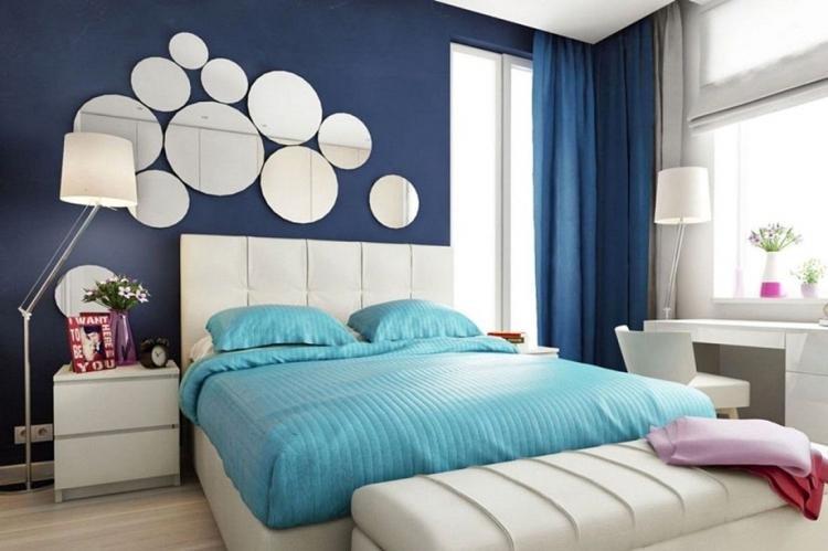 Chambre bleue dans un style moderne - Design d'intérieur