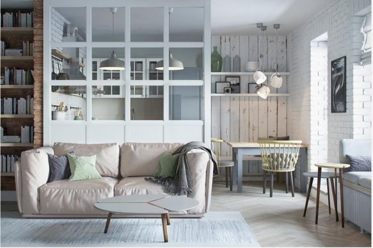 Cloisons vitrées dans le salon - Design d'intérieur