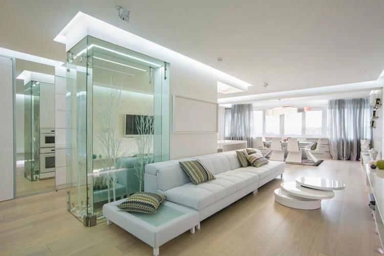 Cloisons vitrées dans le salon - Design d'intérieur