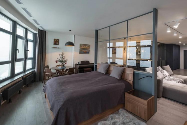 Cloisons vitrées dans la chambre - Design d'intérieur