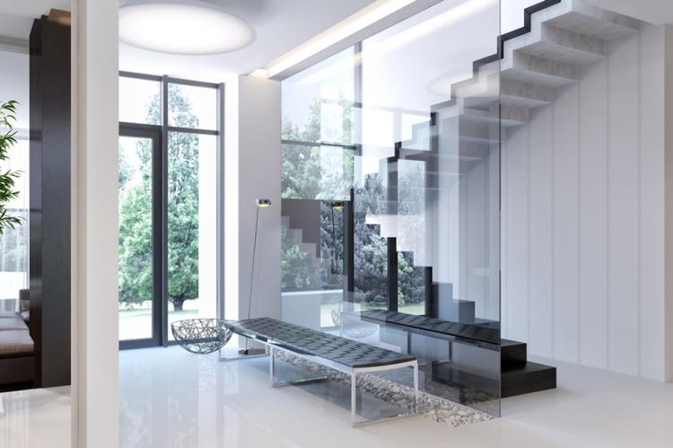 Cloisons vitrées dans le couloir - Design d'intérieur