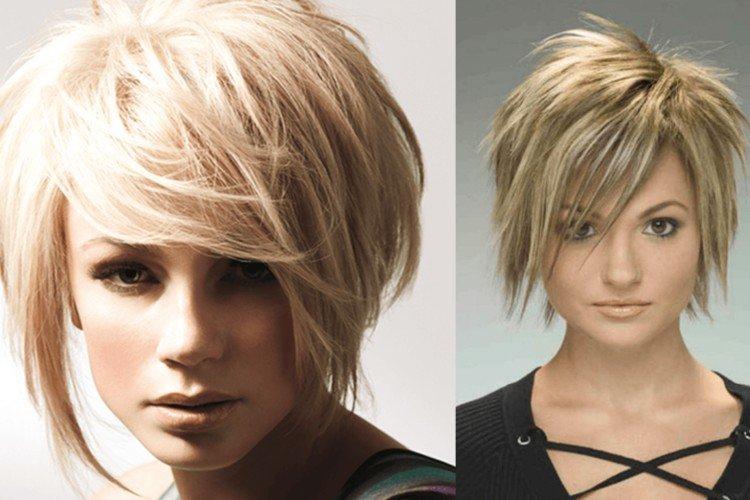 Coupe de cheveux en cascade avec frange latérale pour cheveux courts