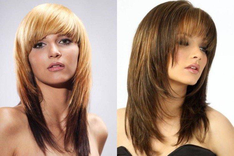Coupe de cheveux en cascade avec une échelle pour cheveux mi-longs