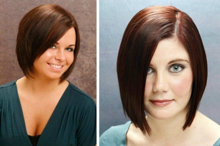 Carré diagonal - Coupes de cheveux pour femmes obèses