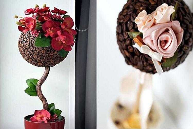 Topiaire de grains de café bricolage - photos et idées