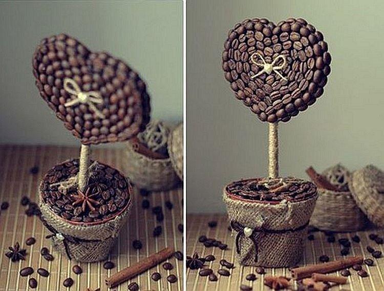 Topiaire de grains de café bricolage - photos et idées