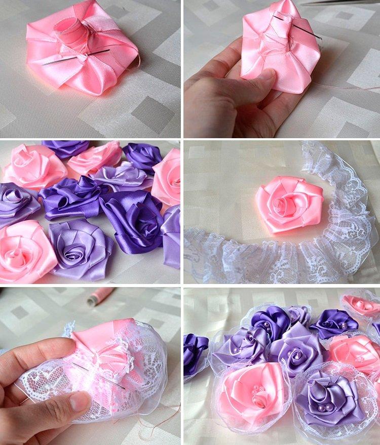 Topiaire de ruban de satin bricolage