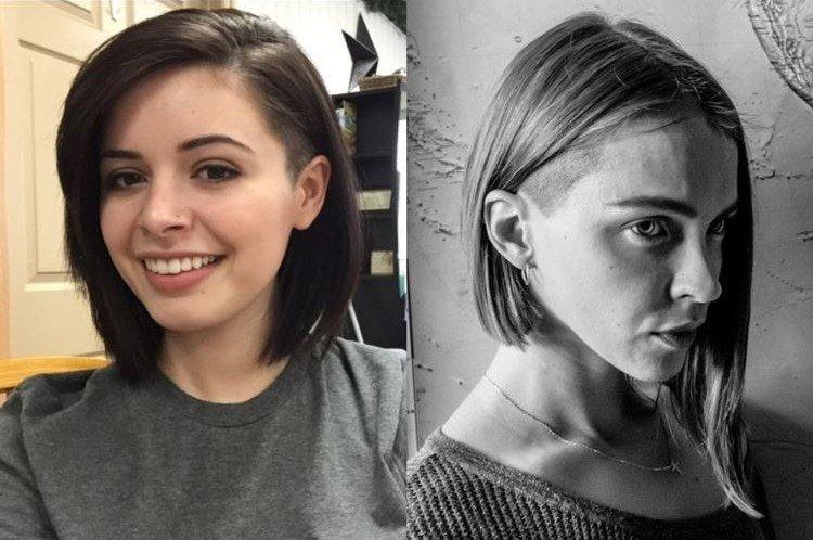 Bob long sans frange aux tempes rasées