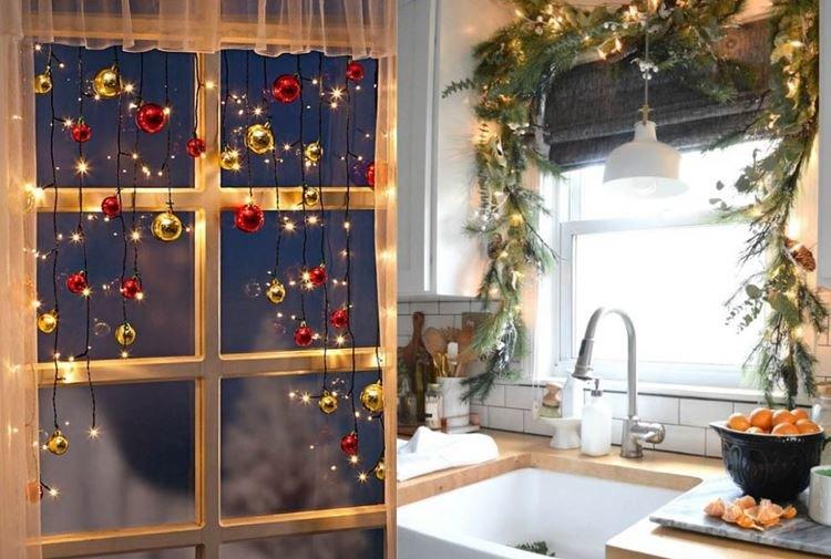 Décoration corniche - Décorations de fenêtre pour le nouvel an