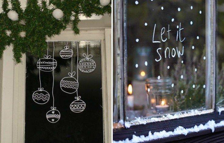 Décorations de fenêtre pour le Nouvel An - photos et idées