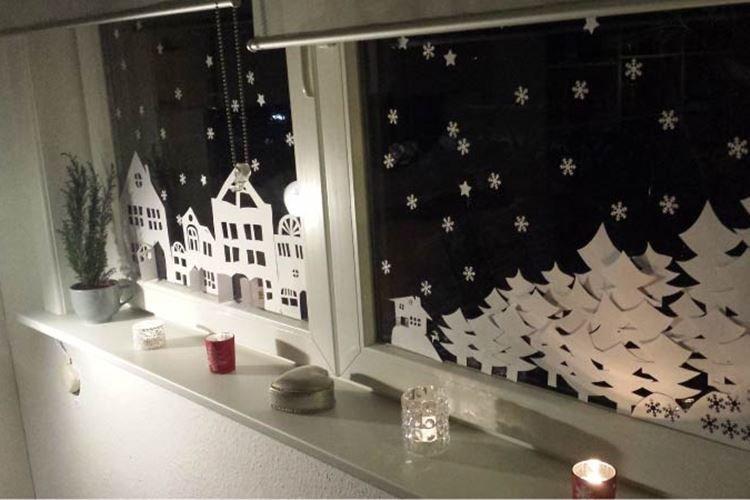 Décorations de fenêtre pour le Nouvel An - photos et idées