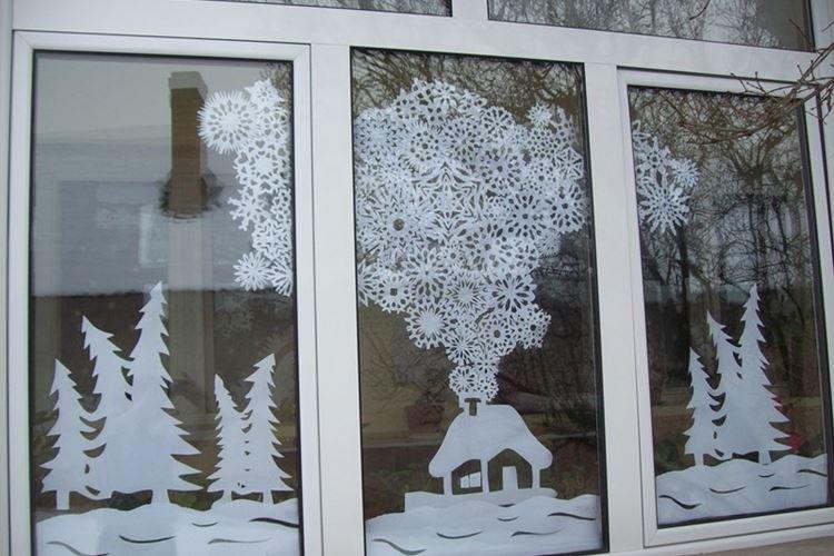 Décorations de fenêtre pour le Nouvel An - photos et idées