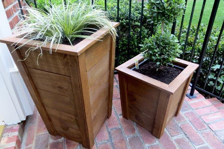 Pots de fleurs en bois - Pots de fleurs d'extérieur