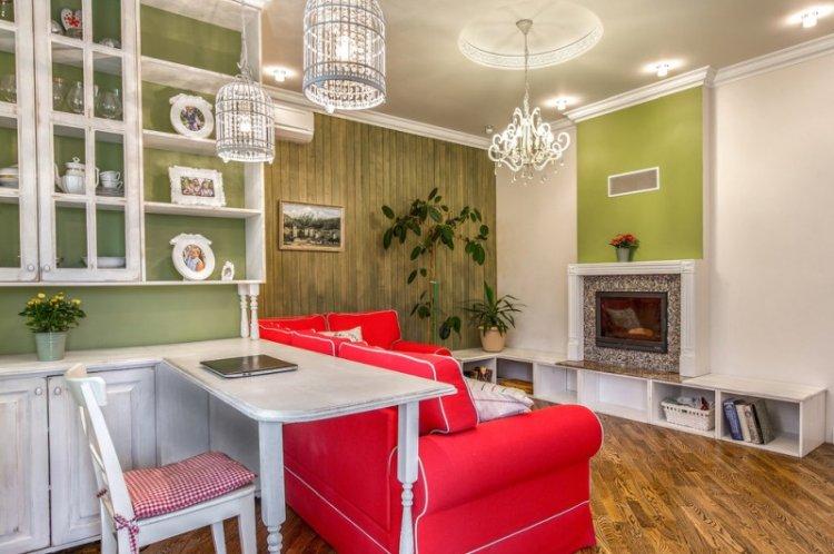 Couleur verte à l'intérieur du salon - conception de photo