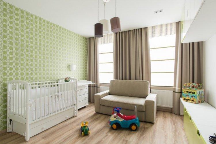 Couleur verte à l'intérieur d'une chambre d'enfants - conception de photos